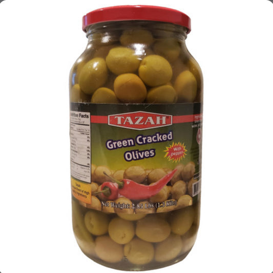 Tazah Green Cracked Olives W/ Pepper